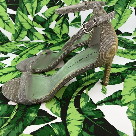 Stuart Weitzman Nudistsong Bridal Glitter Heels - Picture 4 of 8